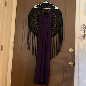 Small plum maxi dress v neck